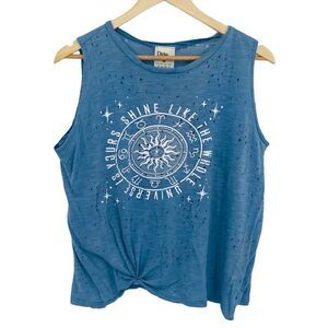 Dirtee Laundry blue distressed muscle tee size large